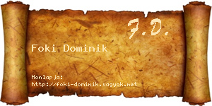 Foki Dominik névjegykártya